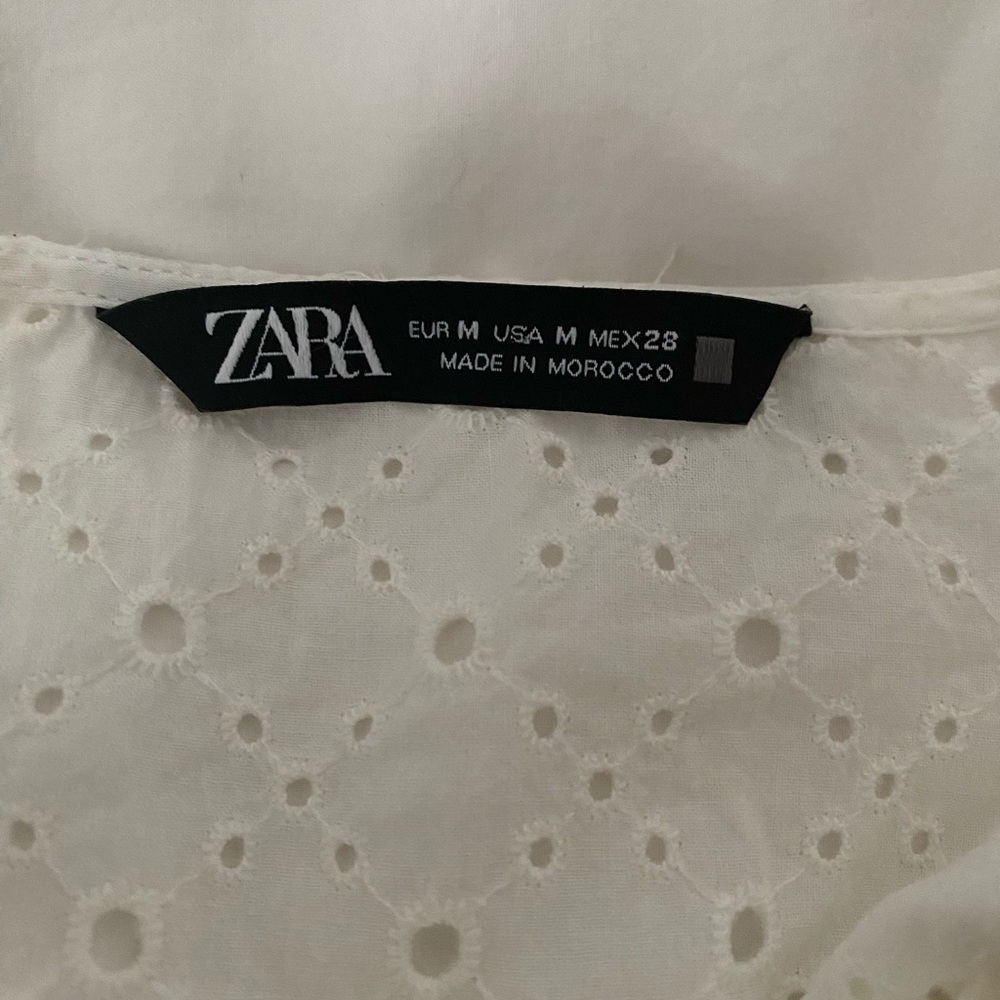 ZARA WHITE EYELET DRESS - Picture 7 of 7